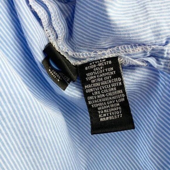 Sanctuary Womens Button Down Shirt Blue Stripe Long Sleeve 100% Cotton Blouse S - Picture 8 of 9